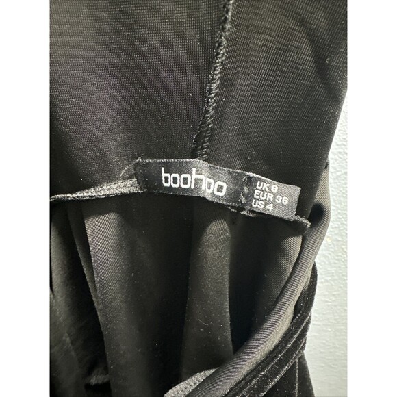 Boohoo Women’s Size 4 Black Velour Hoody & Jogger Set NEW - Picture 6 of 16